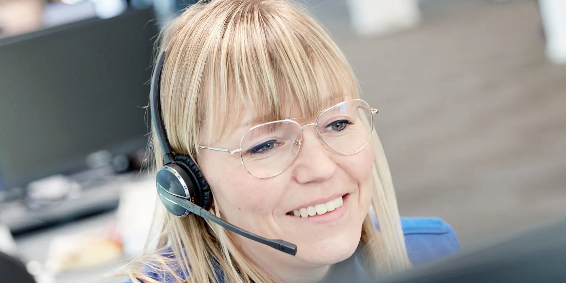 Maria Ebel i en online rådgivningssituation i Vestjysk Bank 